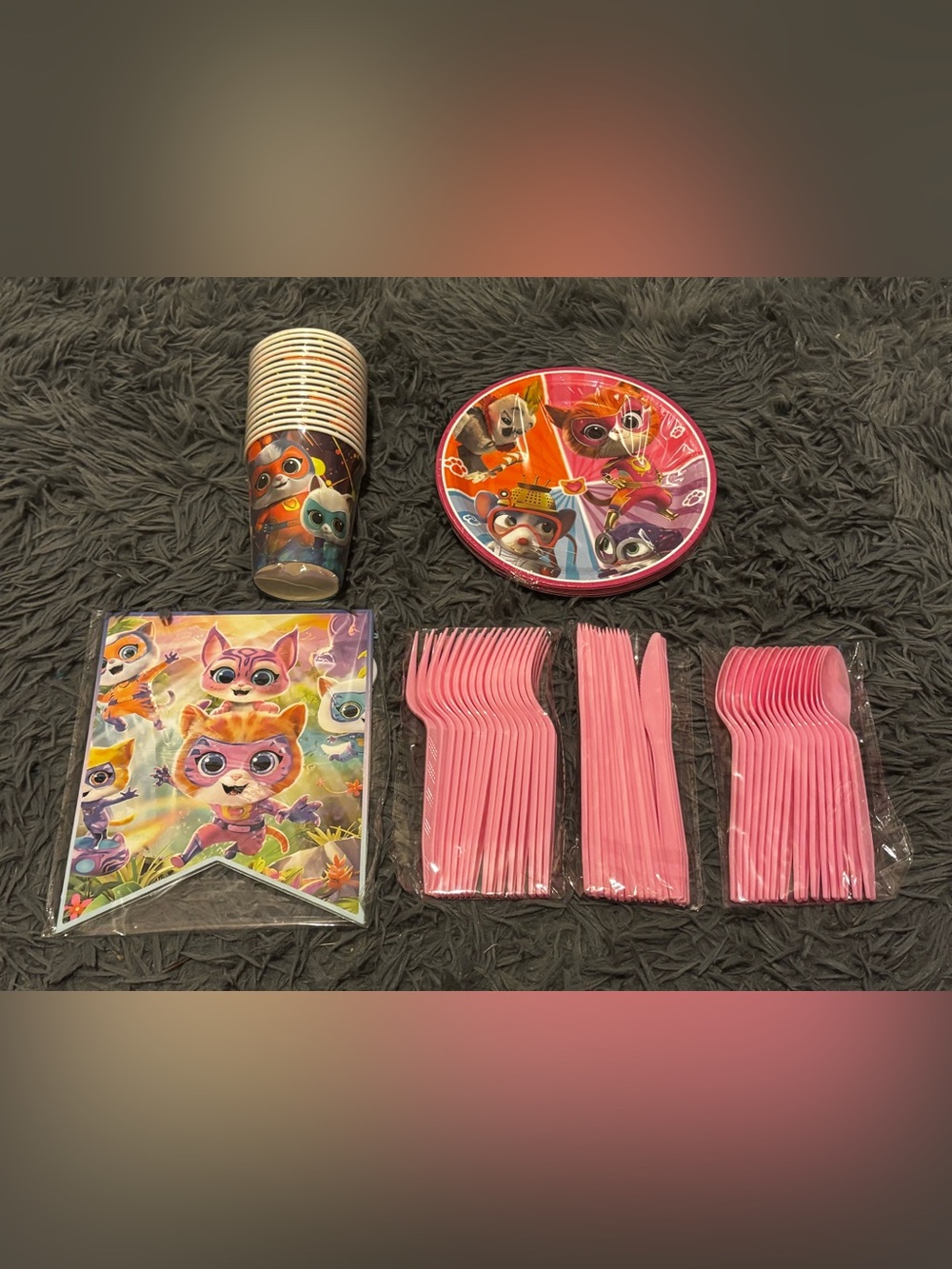 NWOT SuperKitties Party Tableware Set 2